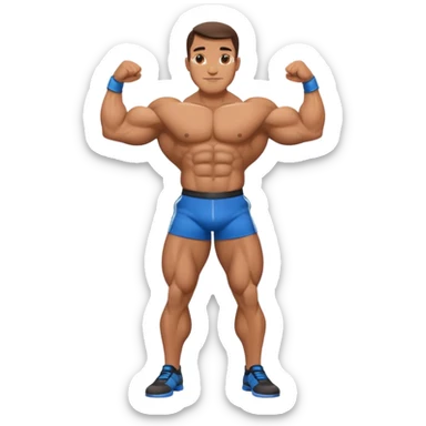 muscular bodybuilder posing on stage sticker