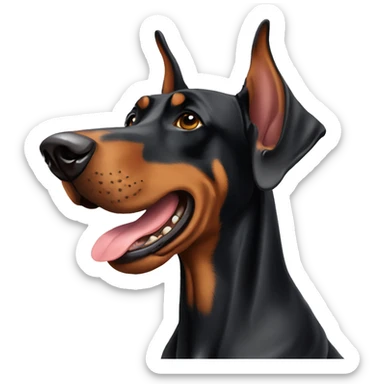 friendly looking doberman sticker