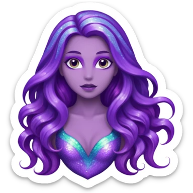 glitter purple siren sticker