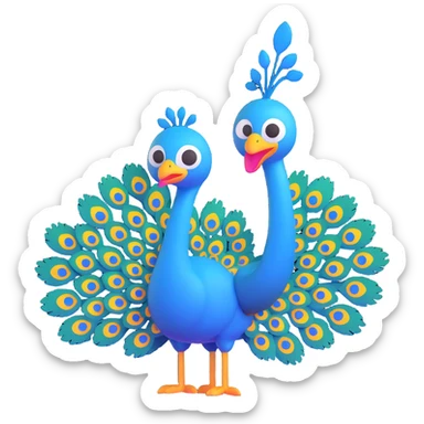 silly peacock with a cat sticker