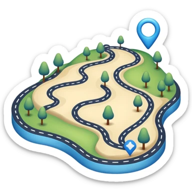 create a realistic emoji showing a logistic route sticker