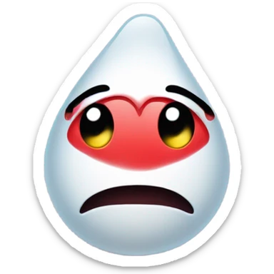 Heart with sad face sticker