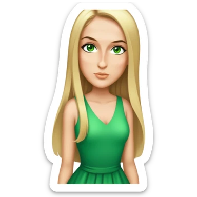 female, wearing a dress, long dark-blonde hair sticker