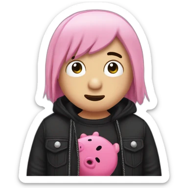 Emo peppa sticker