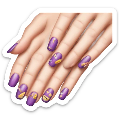 nails with nail polis sticker