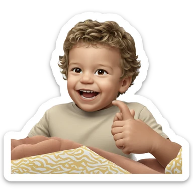 happy boy showing teeth sticker