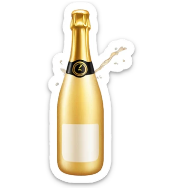Champagne bottle popping open  sticker