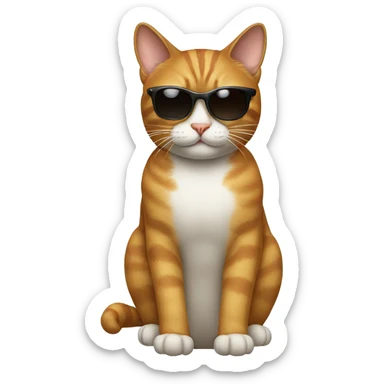 Cat with sunglasses sticker