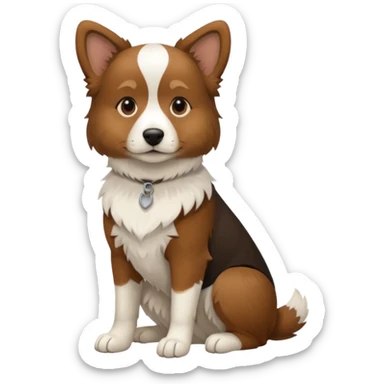 Chien Épagneul breton assis  sticker