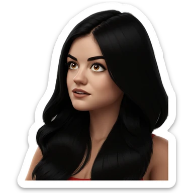 black haired girl portrait sticker