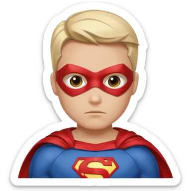 Queen side eye wearing a super hero costume sticker