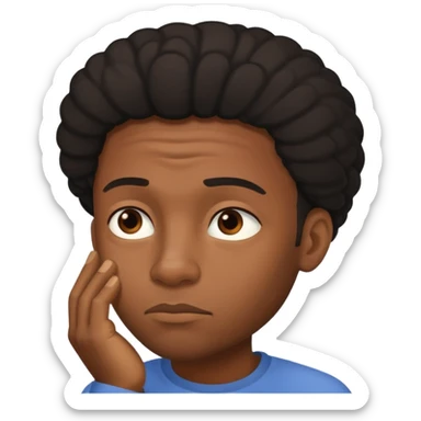 make him be like hes thinking and make him african so hes black  sticker