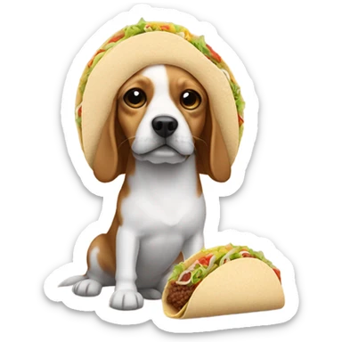 Taco on a dog sticker