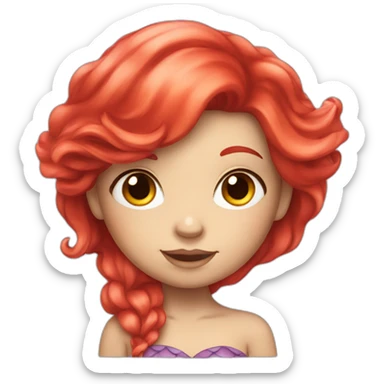 red haired cute mermaid sticker
