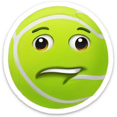 Tennisball with face and fancy hair sticker