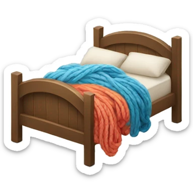 Cozy bed with yarn sticker