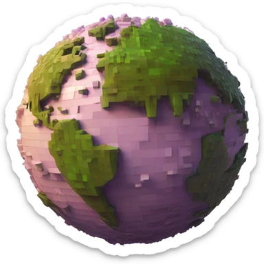 Voxel planet sticker