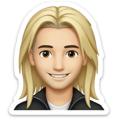 Bill Kaulitz with blonde long hair, brown eyes sticker