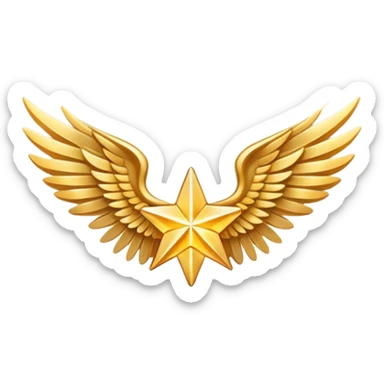 An image with wings on a star based on the star and wings of the basic emoji of the iPhone. sticker