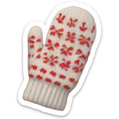 mittens knitted gloves in red sticker