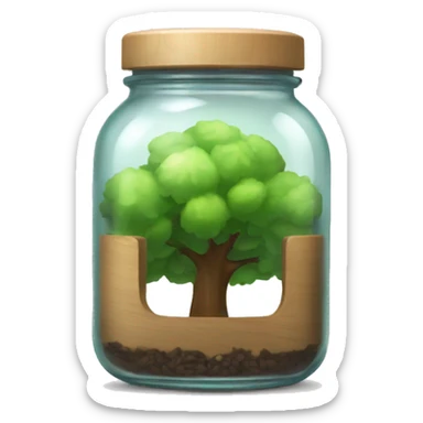 Glass jar organizing with tree lock sticker