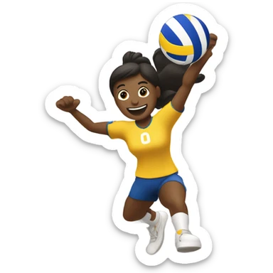 Mañana playing volleyball sticker