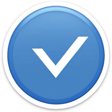 Blue circle with a tick in the middle sticker