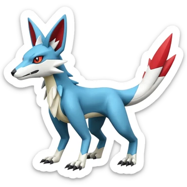 Heliolisk-Zeraora-Lombax-Sergal-Zangoose-Cyclizar-Genesect-Pokémon, full body sticker