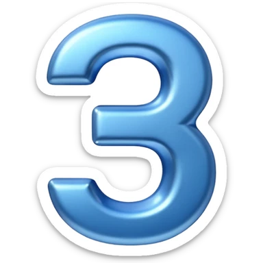 number 30 (thirty) in 3D and blue color sticker