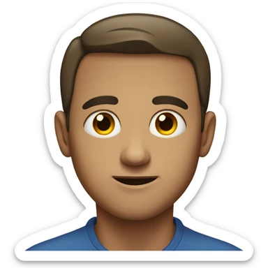 male with eyes that are wide apart sticker