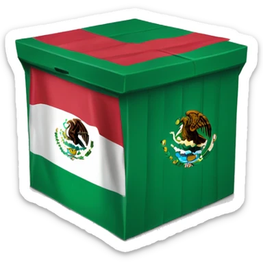 caja de regalo con la bandera de México sticker