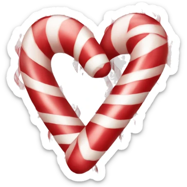 Candy cane heart sticker