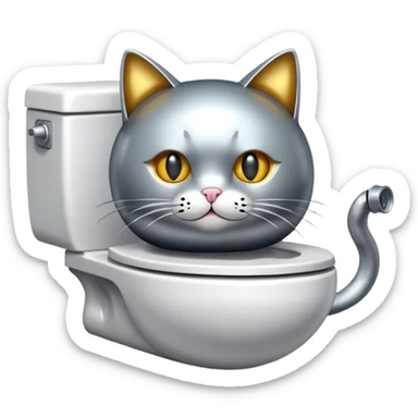 Toilet. Bomb cat sticker