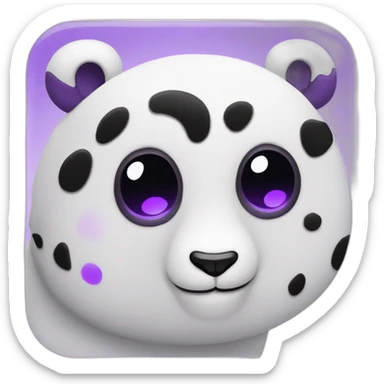 panda couleur de peau blanc et violet au lieu de blanc et noir sticker