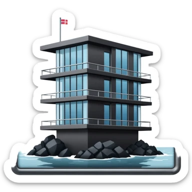 offshore building in islend sticker