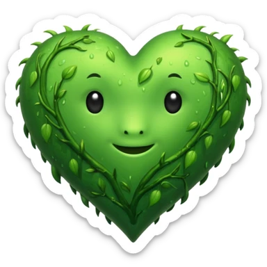 Swamp green heart sticker