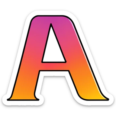 Color-gradient Alphabetical Letter “A” sticker
