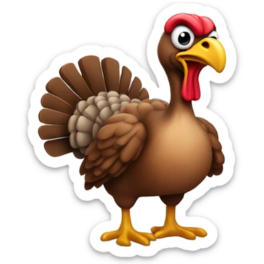 Really muscley turkey sticker