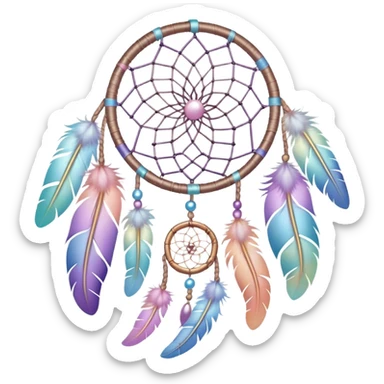 Iridescent pastel dreamcatcher sticker