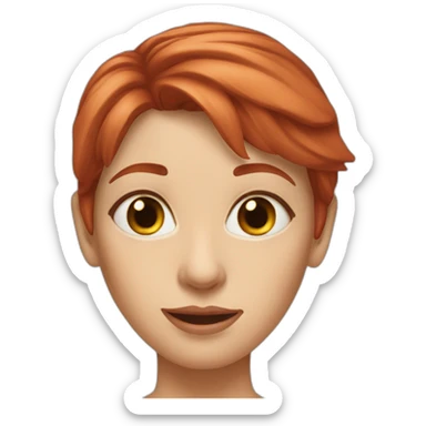 woman with red hair using glass rolling eyes sticker