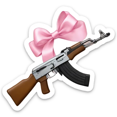 Ak47 with a light pink bow sticker