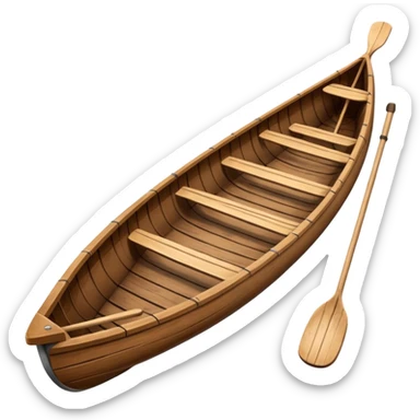 Wooden canoe with paddles sticker