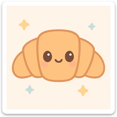 a caramel croissant, kawaii style sticker