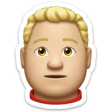 fat man in blonde man in red sweatsuit  sticker