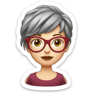 Fille rousse frisée avec des lunettes sticker