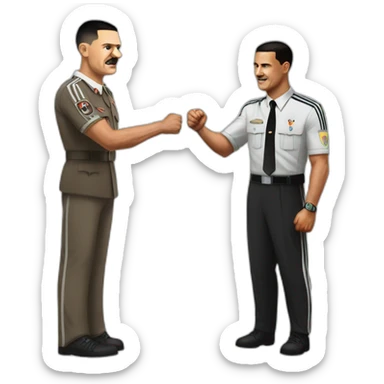 Hitler with ronaldo playing rock paper scissors sticker