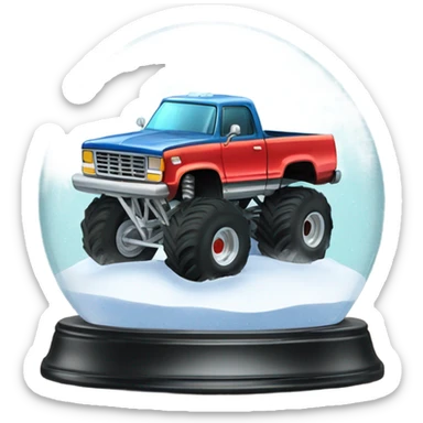 Monster truck in a snow globe  sticker