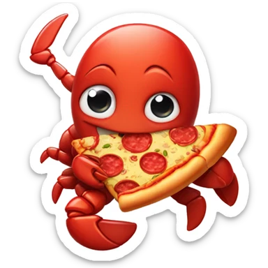 Cute Lobster eating pizza sticker