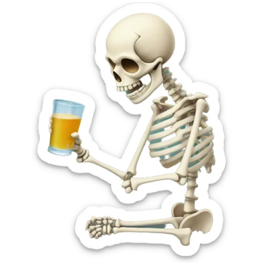 Skeleton drinking chimarrão sticker