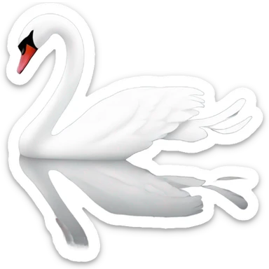 Black and white swan sticker